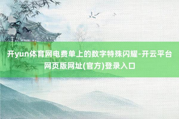 开yun体育网电费单上的数字特殊闪耀-开云平台网页版网址(官方)登录入口